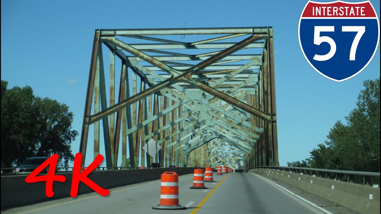 ⁴ᴷ Cairo (Interstate 57) Bridge northbound [4K VIDEO]