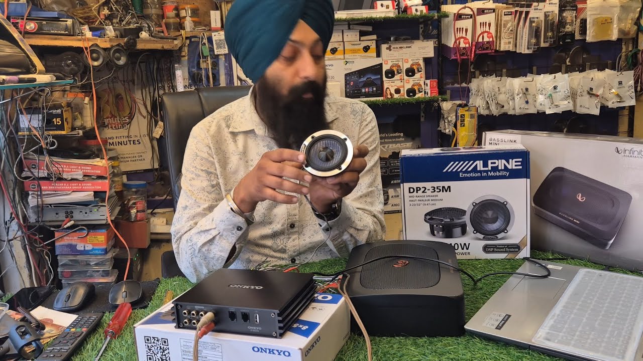 Alpine DP2 35M MIDRANGE VS ONKYO DSP VS INFINITY UNDERSEAT  SUBWOOFER  TESTING 