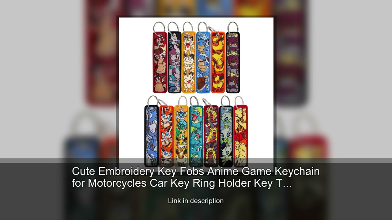 Cute Embroidery Key Fobs Anime Game Keychain for Motorcycles Car Key Ring Holder Key Tags Chave
