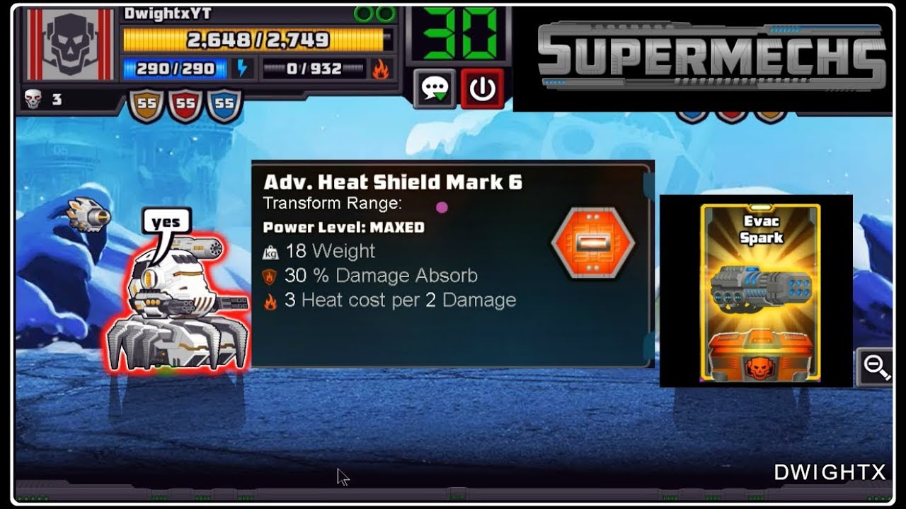 Supermechs⛅ (Heat 🛡️ Shield) 🎵 MAXED MECH 1v1s [2019]