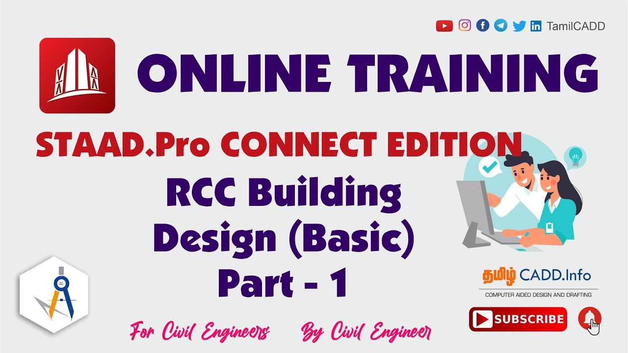 STAAD.Pro CONNECT EDITION TUTORIALS_RCC BUILDING DESIGN_STAAD PRO ONLINE TRAINING_TAMILCADD_PART 1