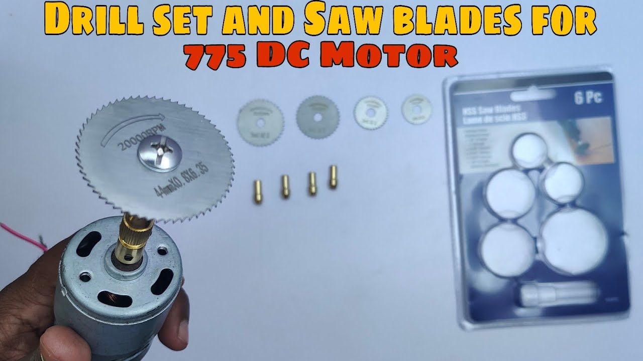 775 DC Motor Drill set and Saw Blades | mini drill machine | mini saw machine for Craft's making