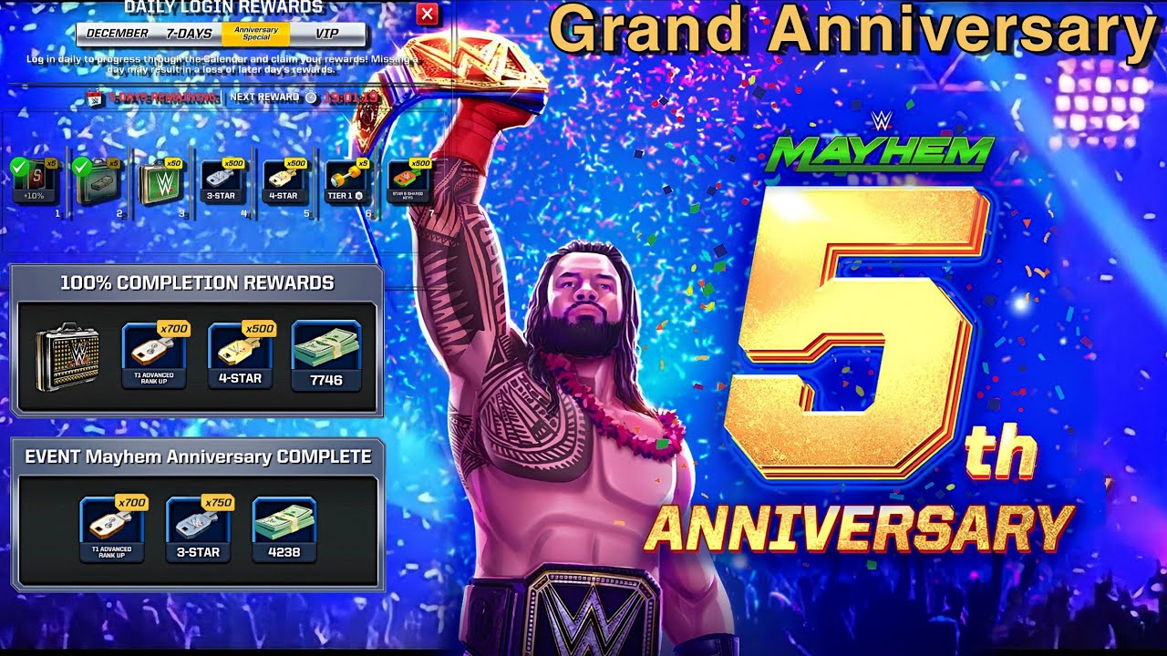 How to Play WWE Mayhem 5th Anniversary Event - walkthrough