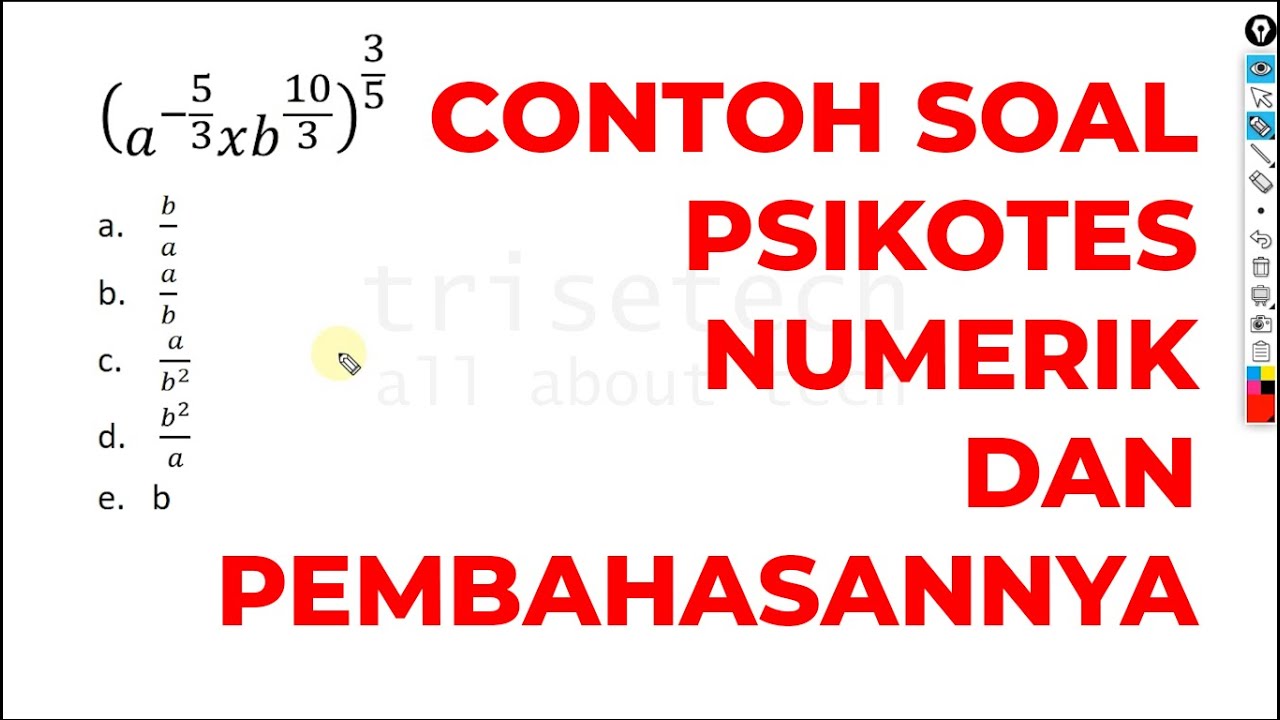 CONTOH SOAL PSIKOTES NUMERIK DAN PEMBAHASANNYA