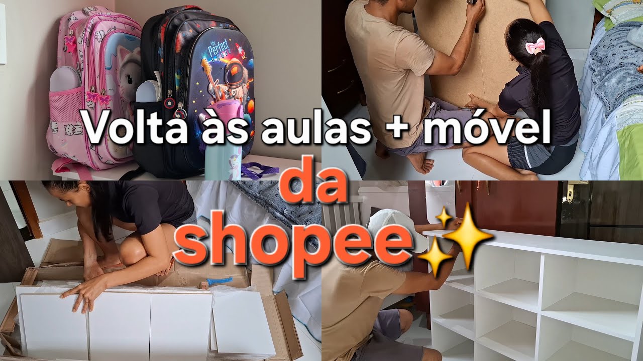 ✨️Comprinhas da Shopee para volta às aulas+Montando móvel do quarto das crianças | Rotina em família