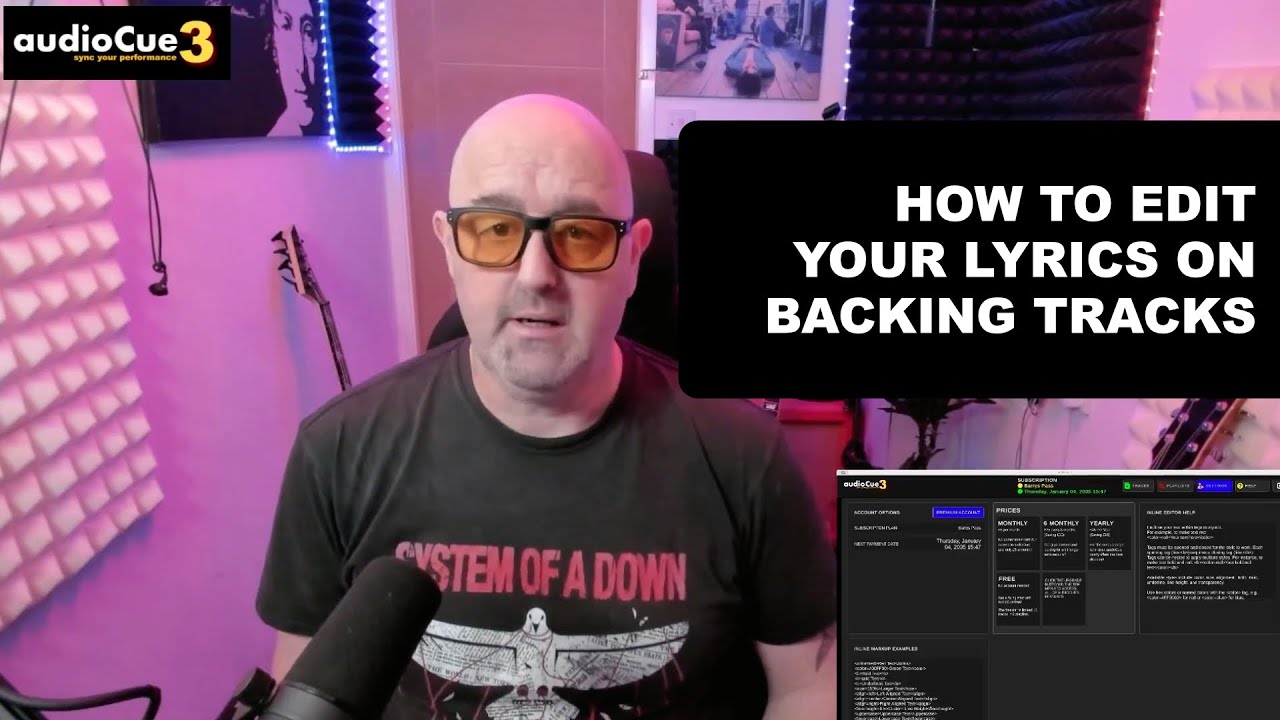 How to edit lyrics when adding to Backing Tracks : audioCue 3 pre 3.0.37
