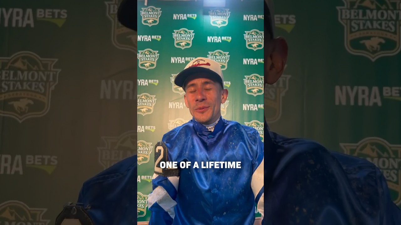 Junior Alvarado with all the praise for SOVEREIGNTY 👏.... #BelmontStakes