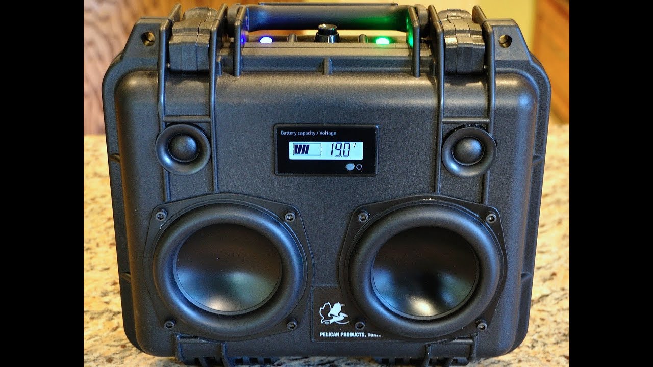 DIY Pelican 1200 HiFiBoomBox ver3: 30W/ch - 21VDC (5S) Li-Ion & Bluetooth 4.0/AptX
