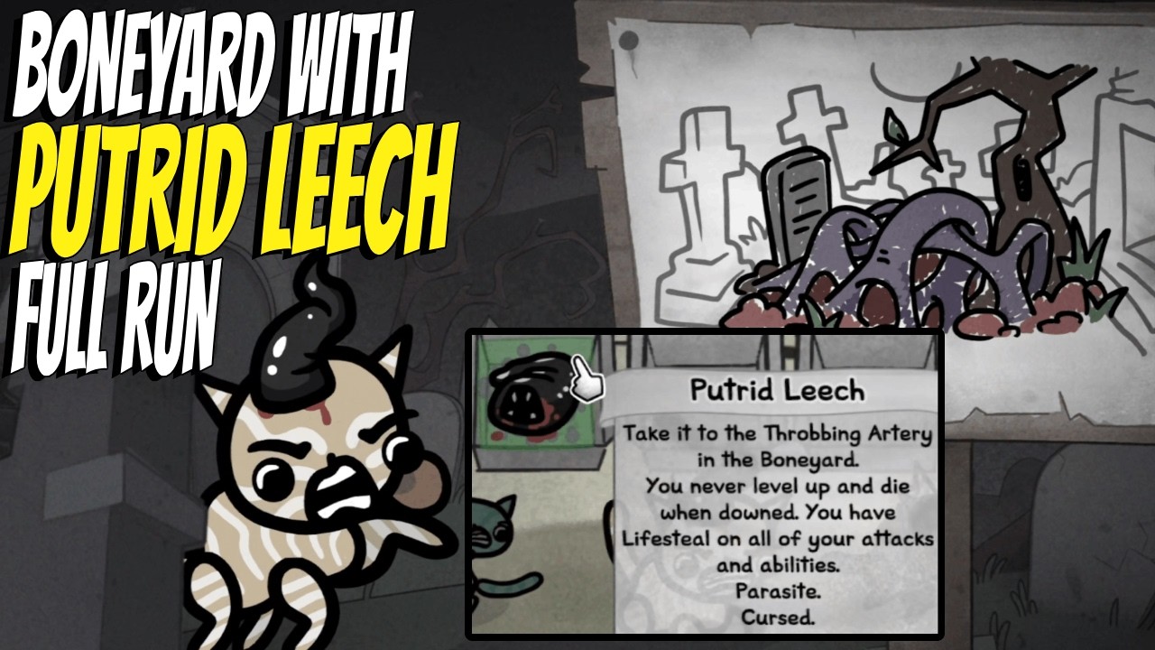 Full Run to Boneyard with Putrid Leech quest | Mewgenics