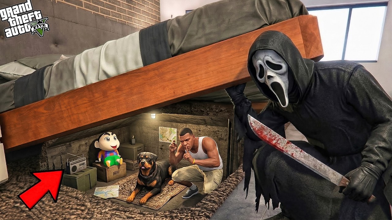 Franklin & Shinchan Build Hidden Secret Base Inside Franklin&rsquo;s Bed! 😱🕳️ | GTA 5