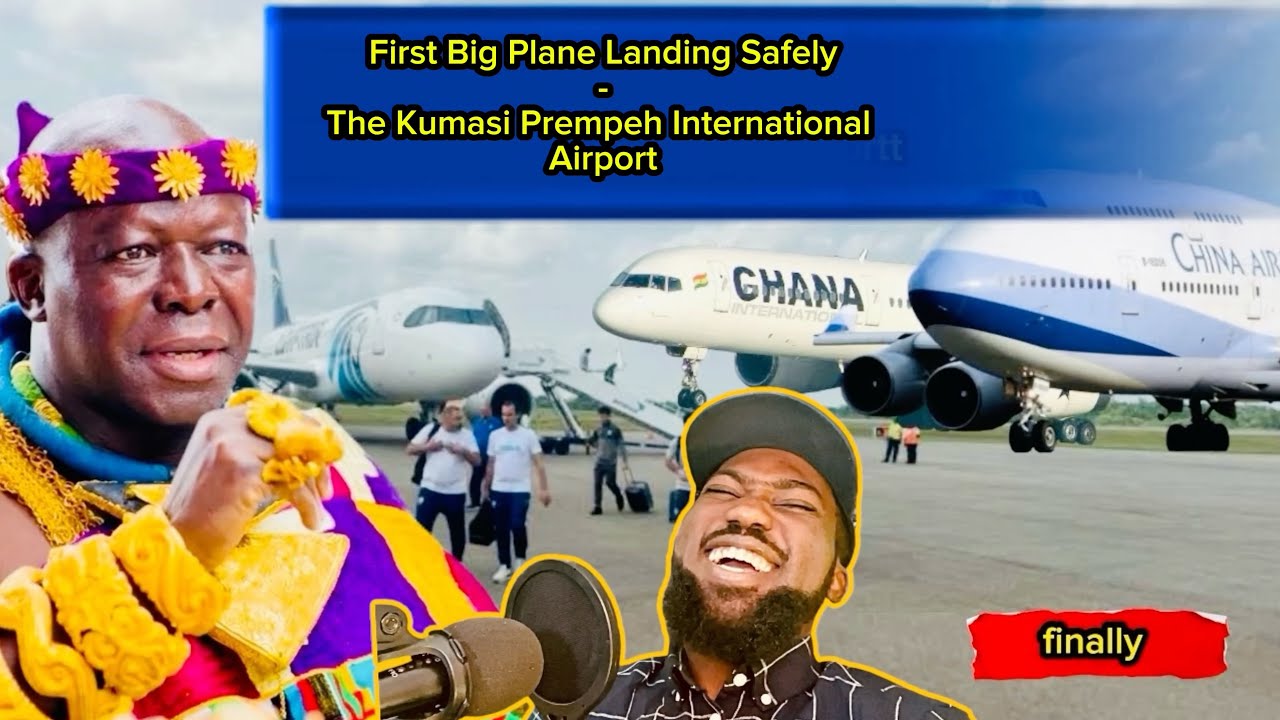 finally-Big Plane lands at the runways of the Kumasi Int. Airport in the Asante region(full video)