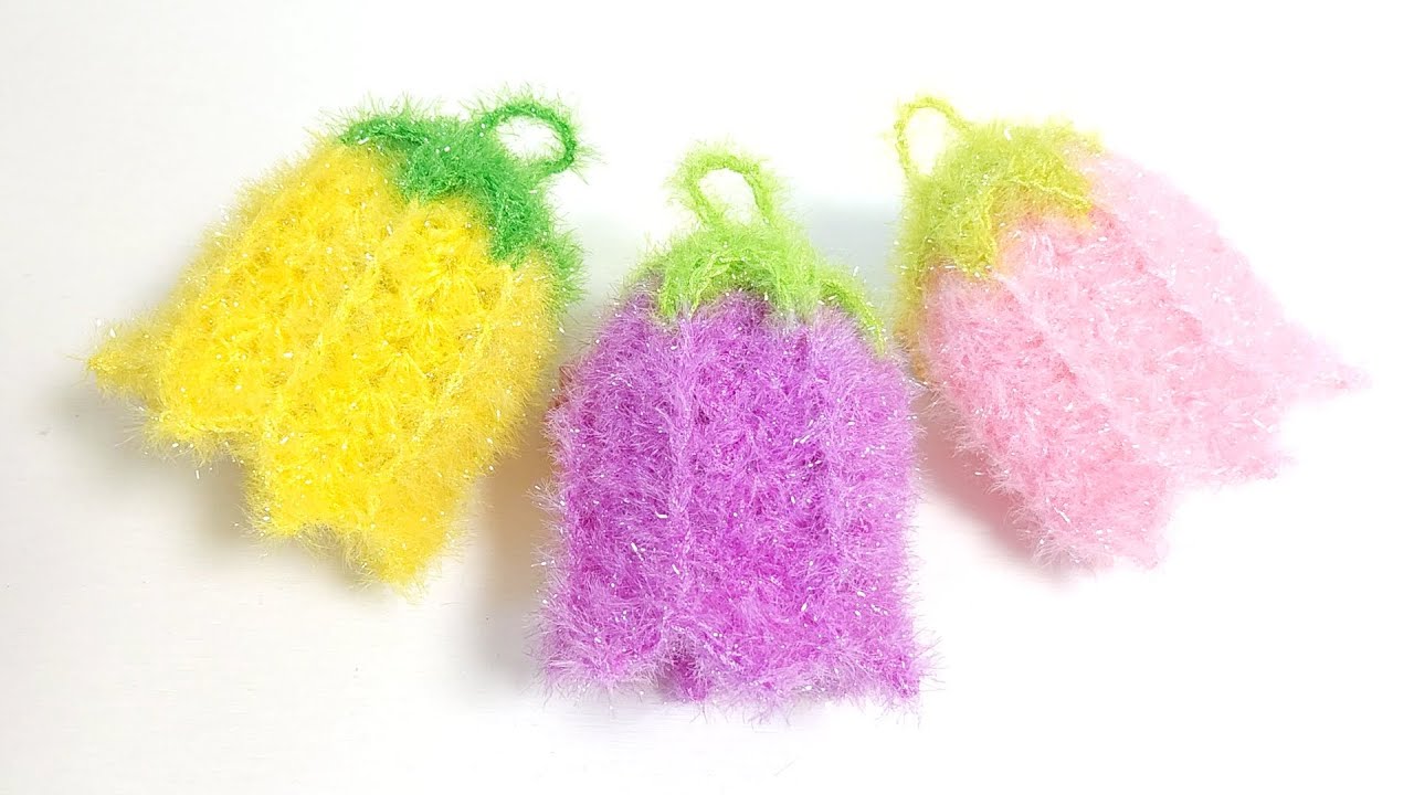 수세미뜨기/ 초롱초롱꽃 수세미/ Crochet Bell flower/ Crochet dish scrubber