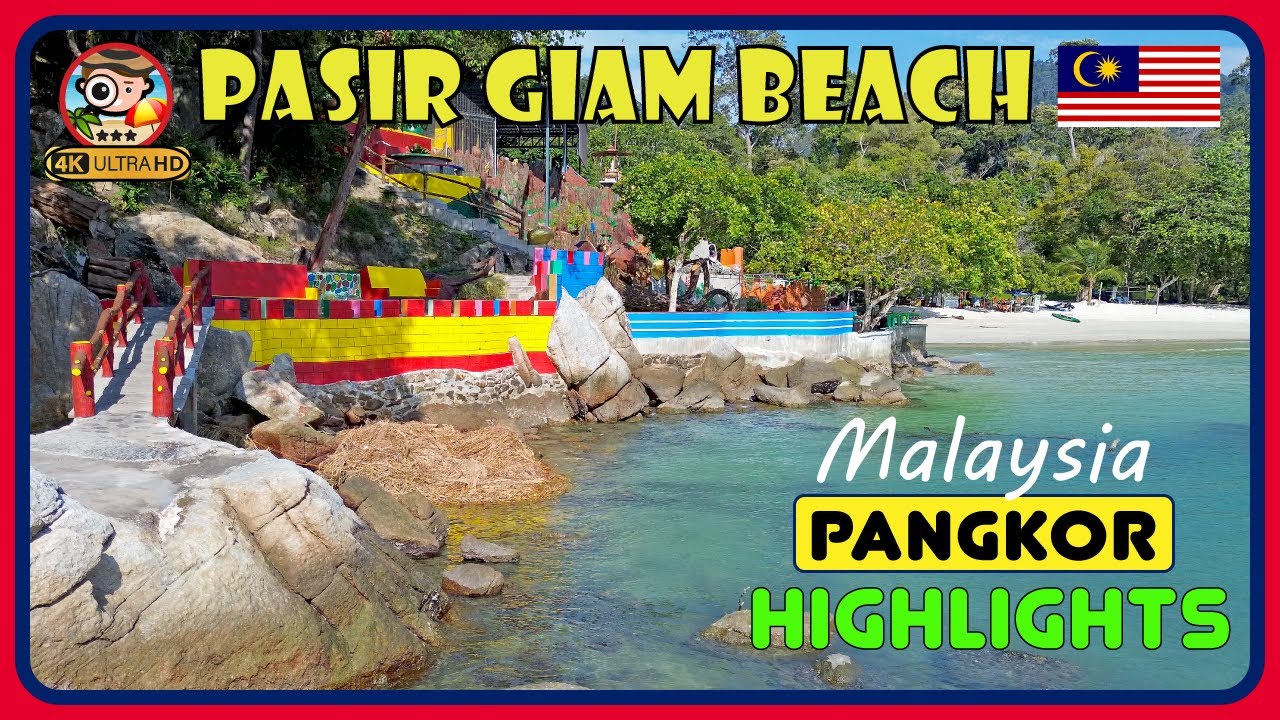 Pasir Giam Beach - PANGKOR ISLAND - MALAYSIA - (Giam Island) 4K Walking Tour / 4K Beach Walk