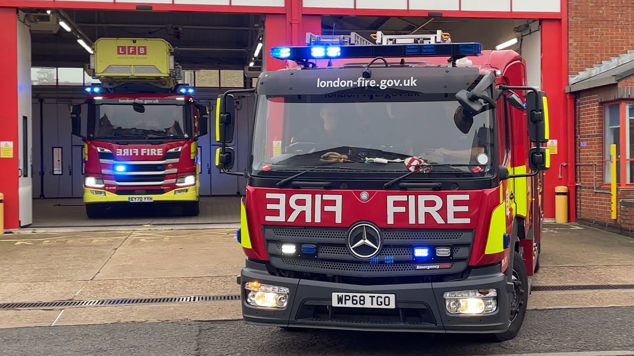 *H341, H344* LFB Wimbledon Pump Ladder and 64M Turntable Ladder Turnout to Emergency