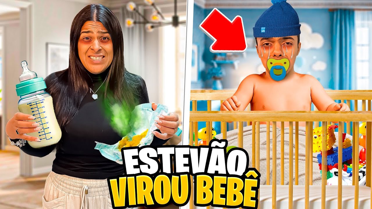 ESTEVÃO VIROU BEBÊ NOVAMENTE! SERÁ QUE DEU CERTO?!😱😰😬