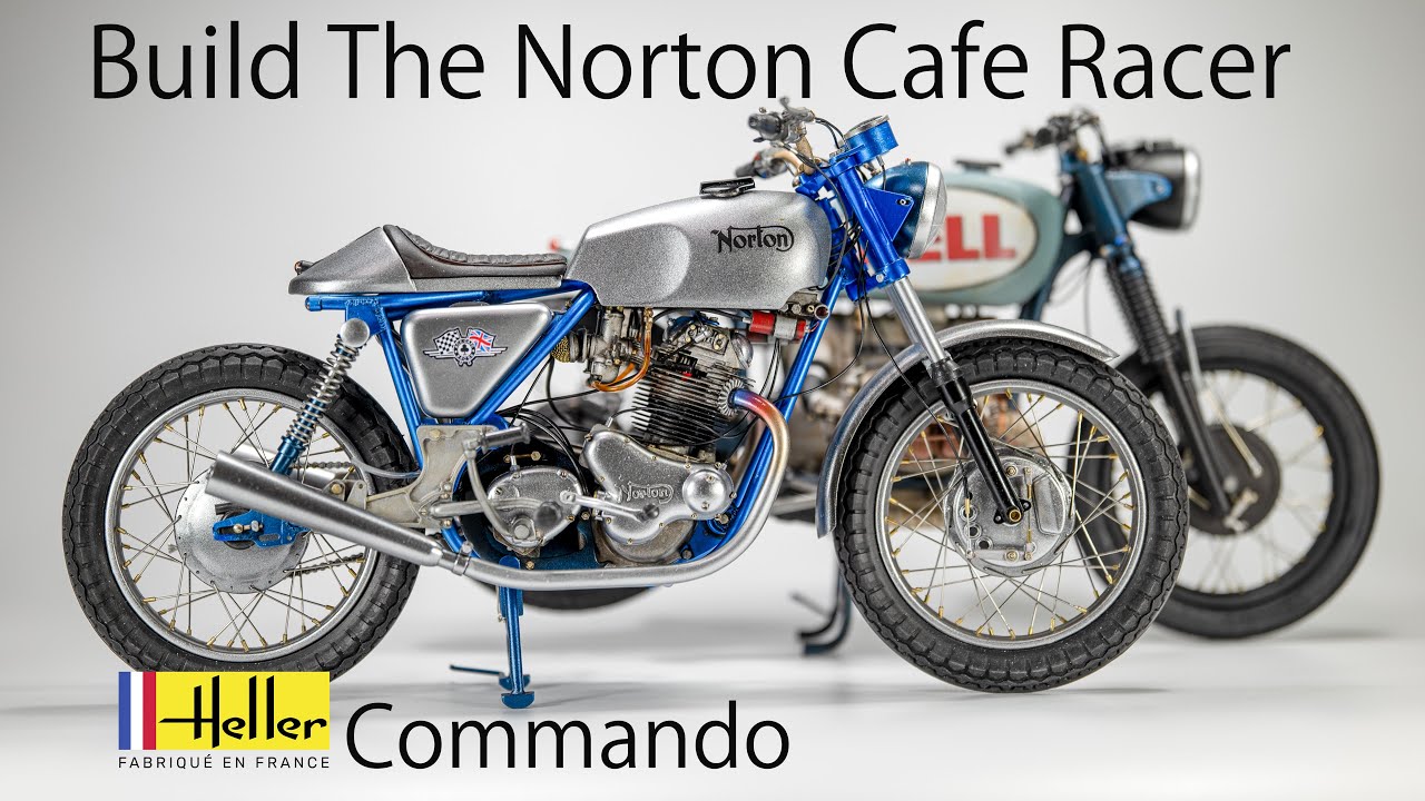 Build The Heller Norton Commando cafe racerエレール1/8ノートン カフェレーサー(オートバイ模型)を作る。