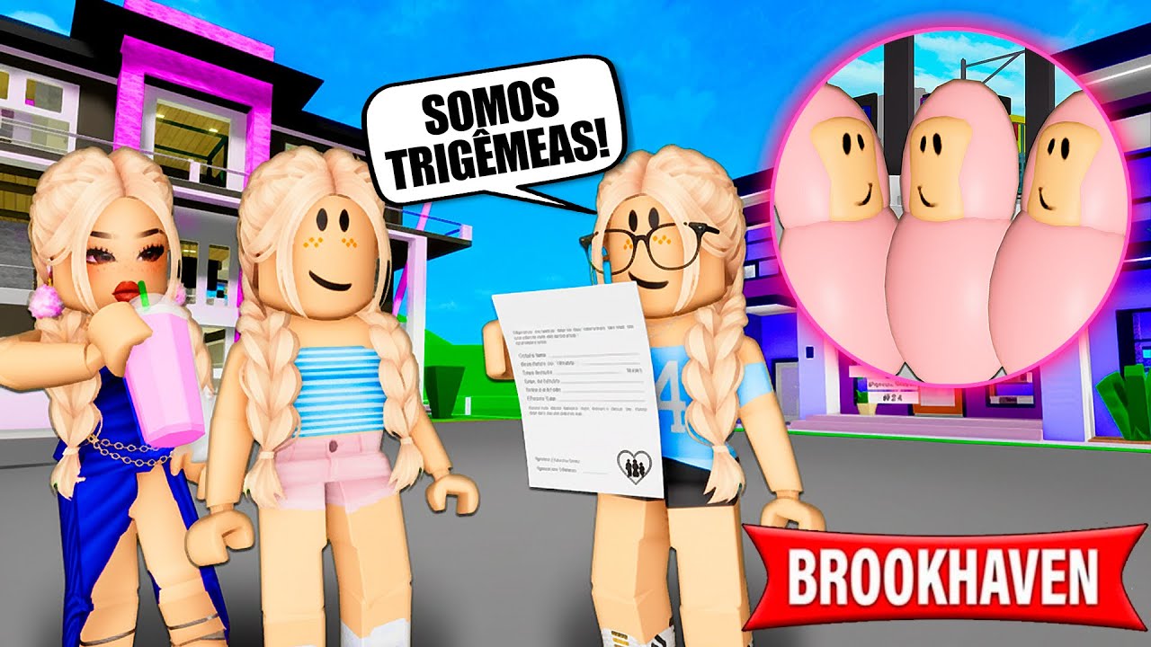 AS TRIGÊMEAS SEPARADAS SE REENCONTRARAM! | Historinhas Brookhaven RP | Roblox