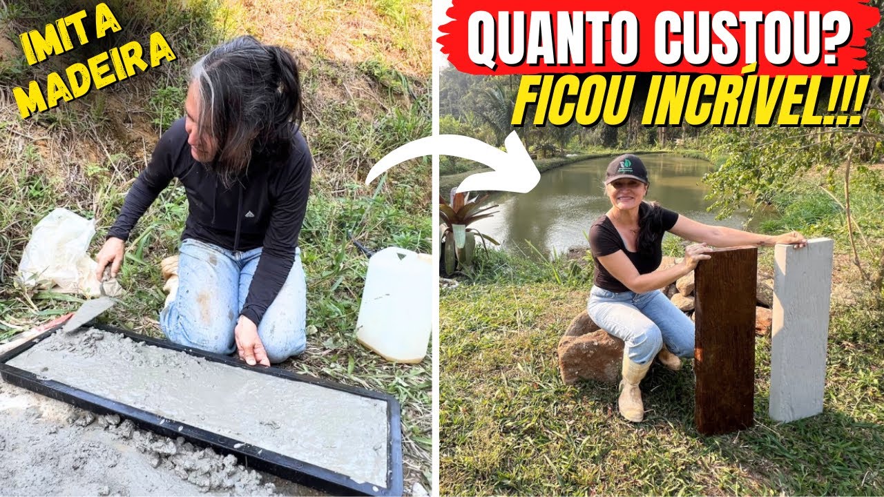 CAMINHO DE CALÇADA DE CONCRETO QUE IMITA MADEIRA/PISANTE /FAÇA VOCÊ MESMO