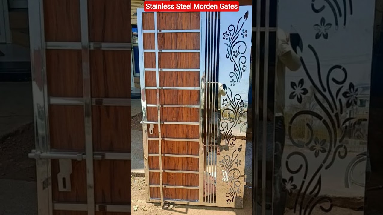 15+ Stainless Steel Gate Designs 🏡✨ #SteelGateDesigns #shorts