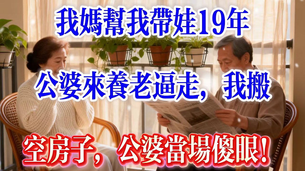 我妈帮我带娃19年，公婆来养老逼走她，我搬空房子，公婆当场傻眼！