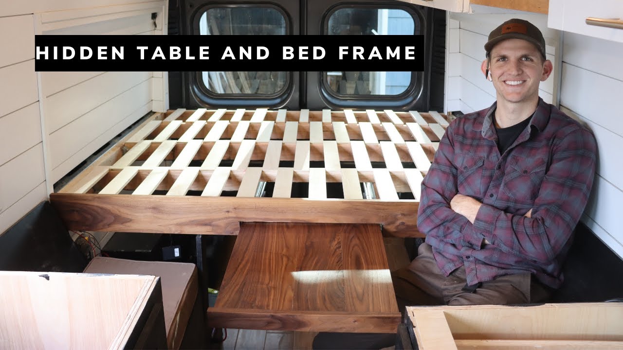 VAN BUILD | SLIDE OUT TABLE and BED FRAME | HOW TO