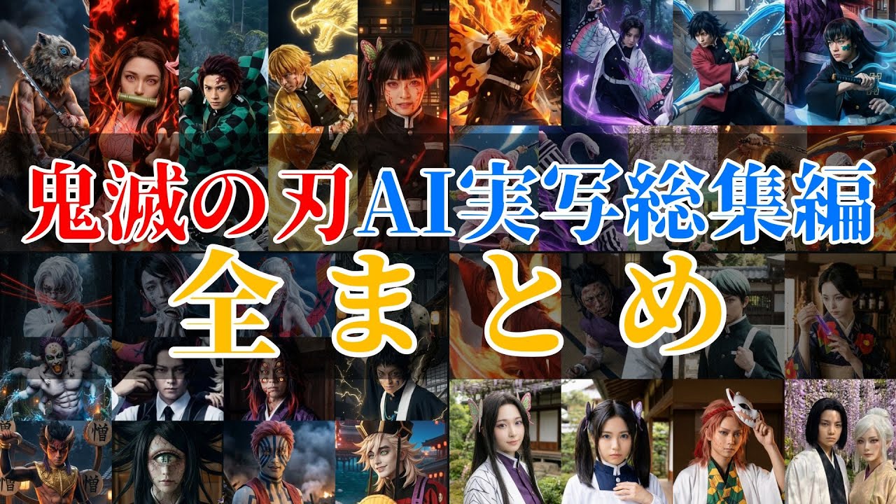 AI実写総集編 鬼滅の刃 全まとめ #anime #鬼滅の刃 #kimetsunoyaiba #demonslayer #ai