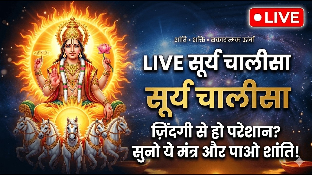 LIVE ||  सूर्य चालीसा  || दिनभर की थकान और परेशानियों से मुक्ति | सुनो ये मंत्र और पाओ शांति