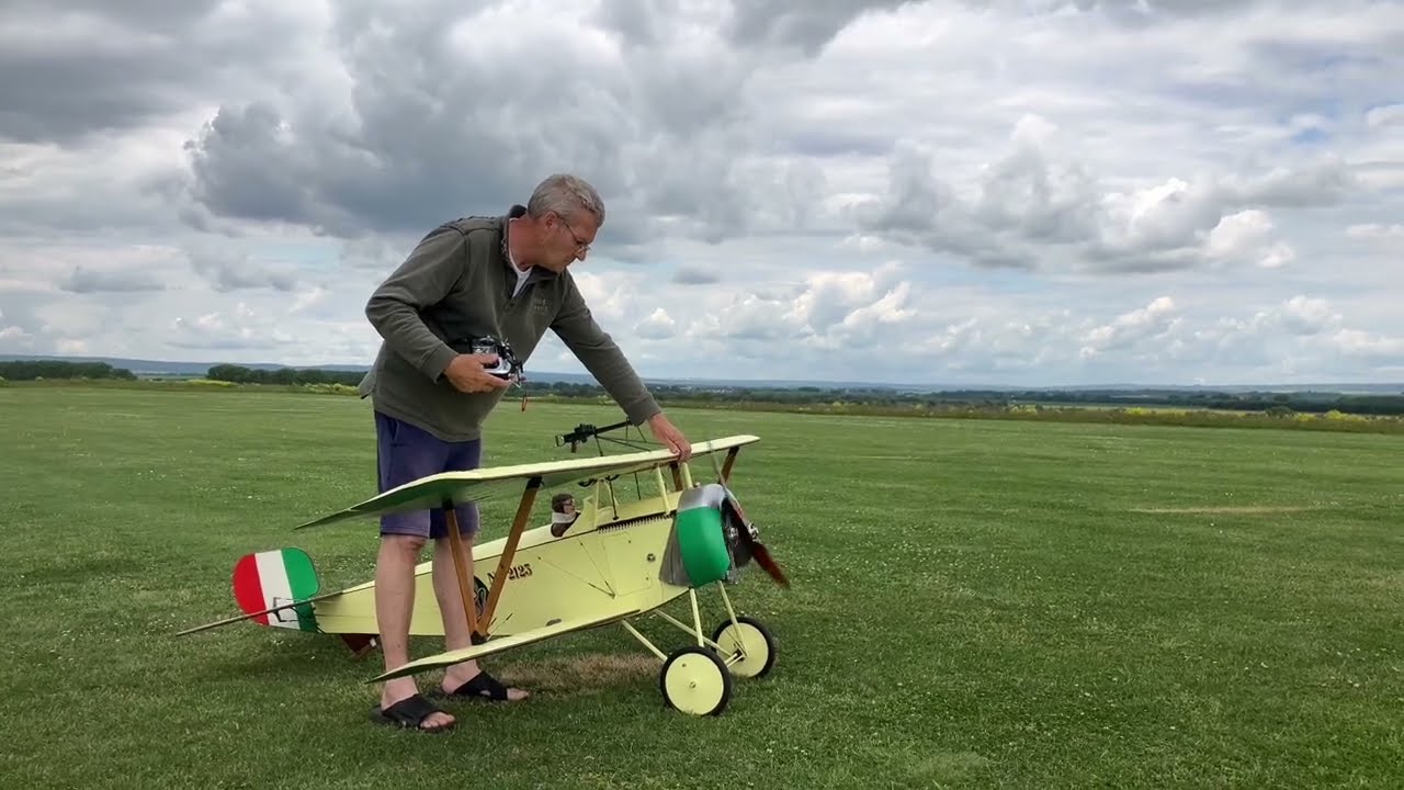 Nieuport-11 field runs and maidenflight with UML-160 rotary engine