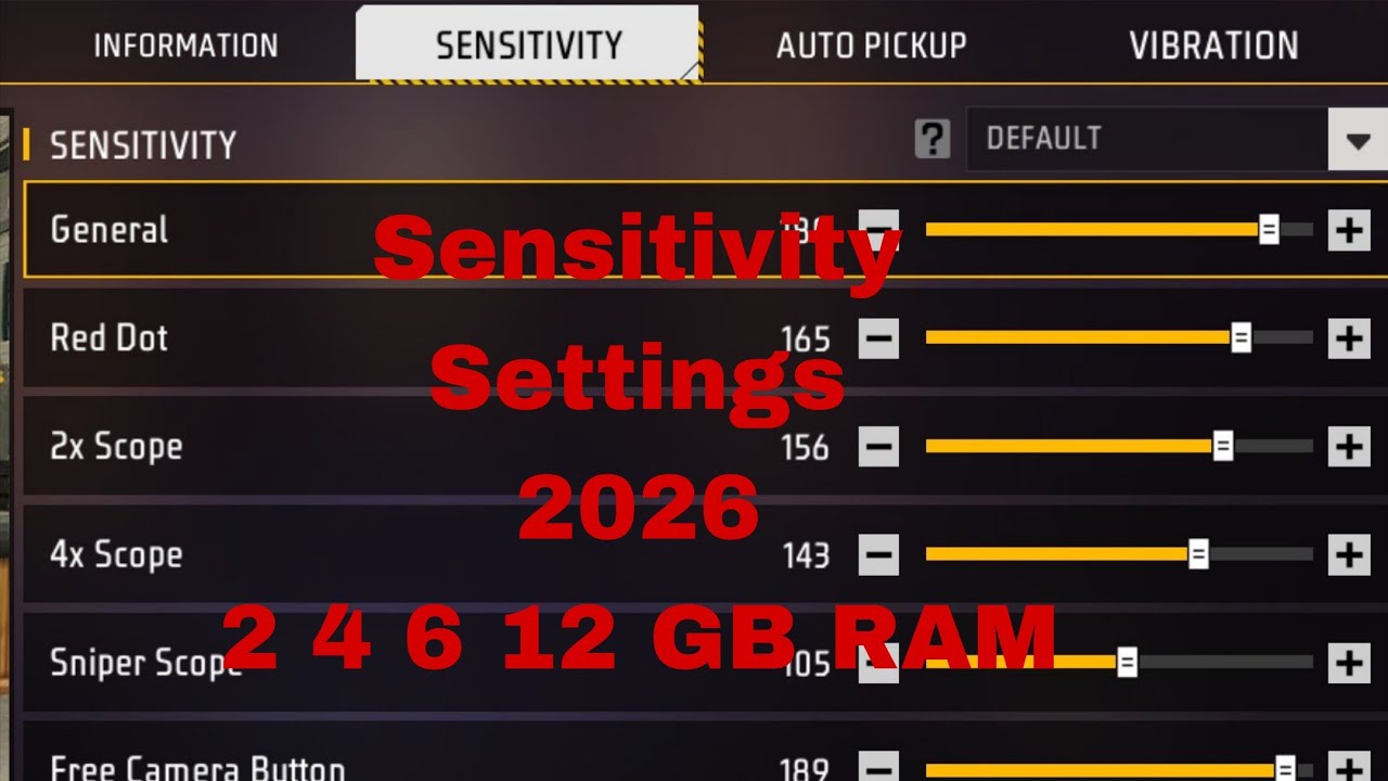 12 GB RAM Free fire sensitivity Settings 