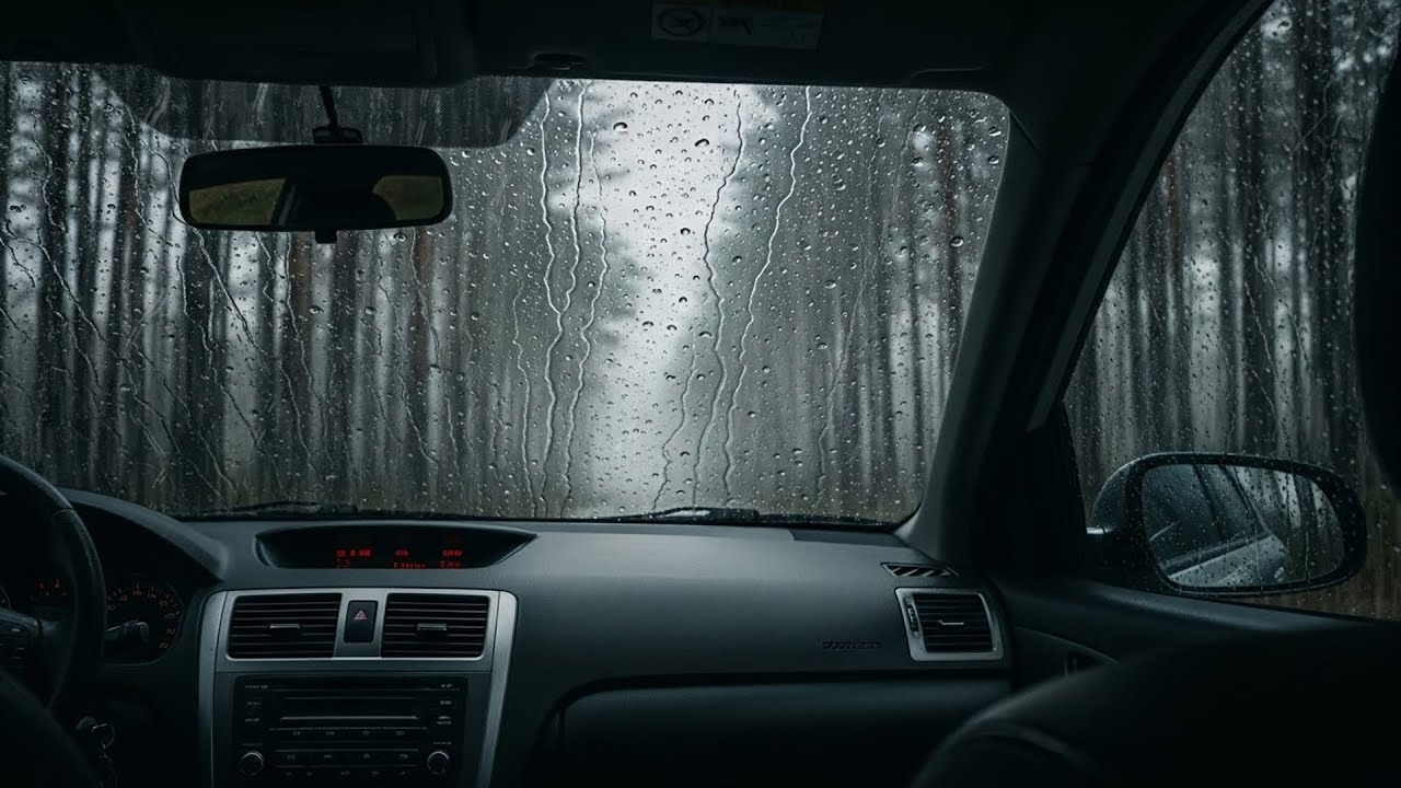 Deep Sleep Car Rain Sounds with Heavy Rain on Window | Relaxing Night Ambience ASMR 🌧️