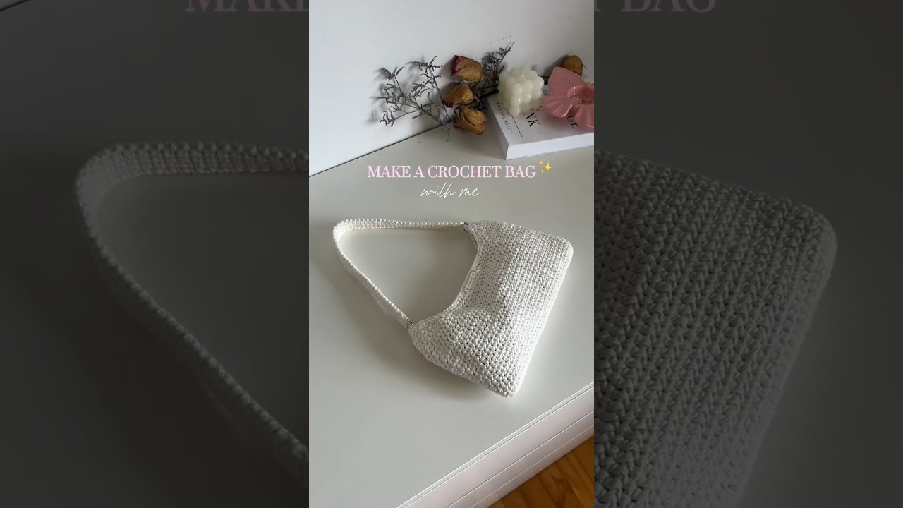 Make a crochet bag with me💗 #crochetallday #crochetpattern #crochetbagpattern #crochetdesign