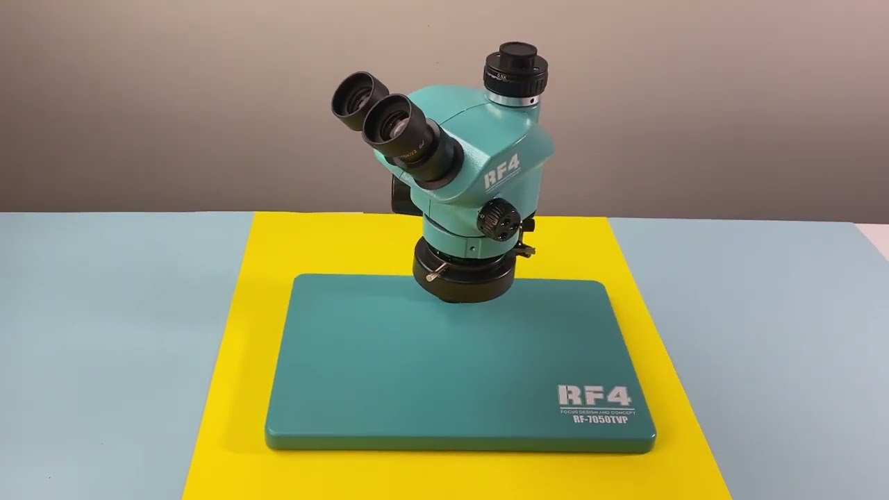 RF4 RF-7050TVP microscope review and install camera mobile phone repair trinocular microscope