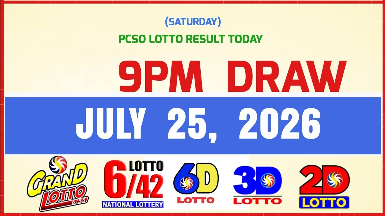 Lotto Results Today 9pm Draw July 25 2026 PCSO