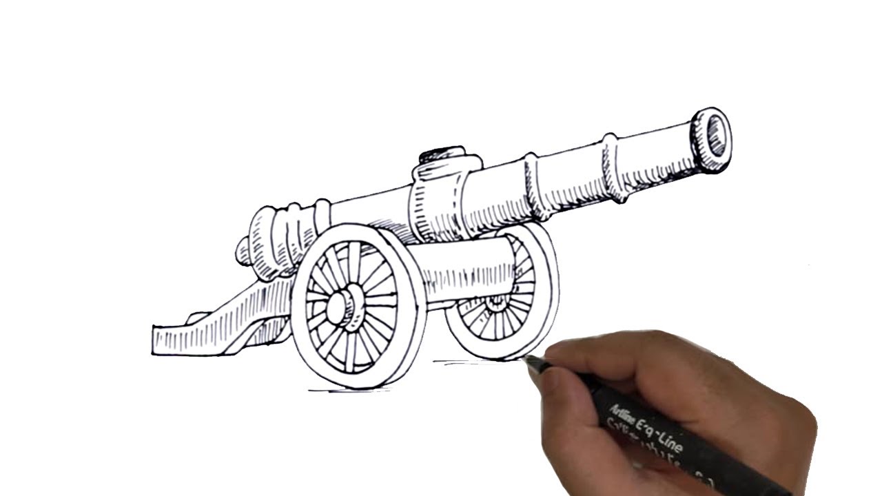 Cannon Drawing / Cannon illustration sketch for storybook drawing project.