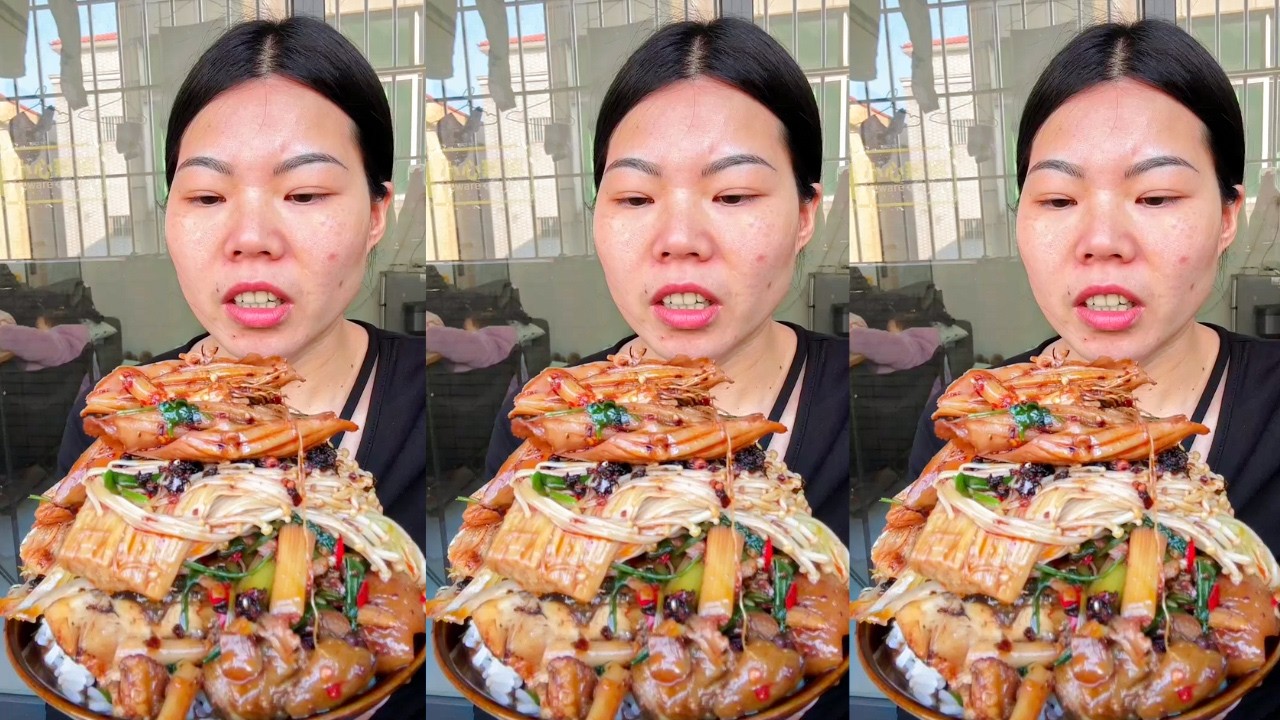 Enjoy Eating Stir-Fried Mixed Chicken with Vegetables & Braised Pork | Delicious Mukbang