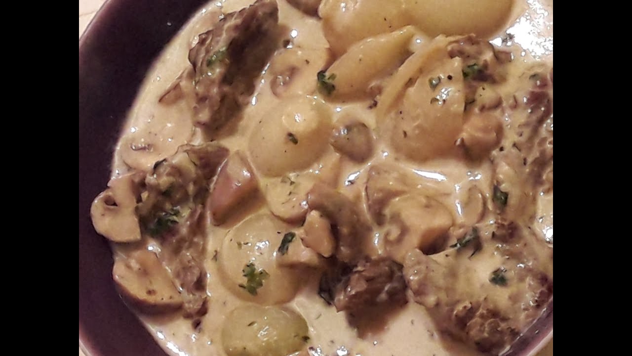La  SAUCE  CREME aux  CHAMPIGNONS  et VIANDE de BOEUF