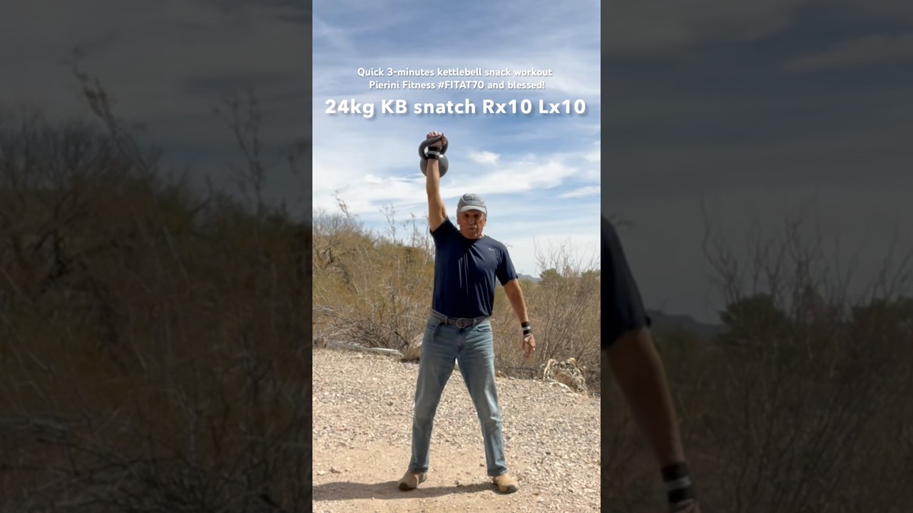 QUICK THREE MINUTES KETTLEBELL SNACK WORKOUT by 70-year-old Pierini Fitness 