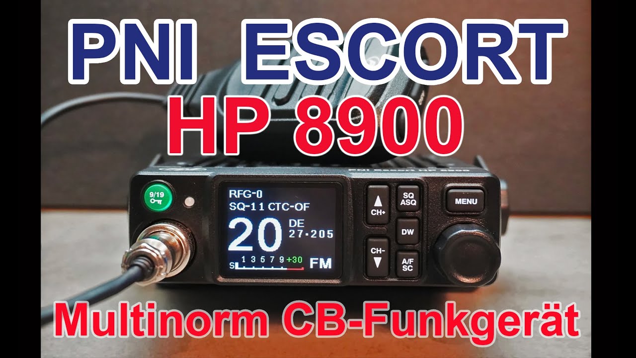 Tolles Design! PNI ESCORT HP 8900 - Multinorm CB-Funkgerät mit 1,77