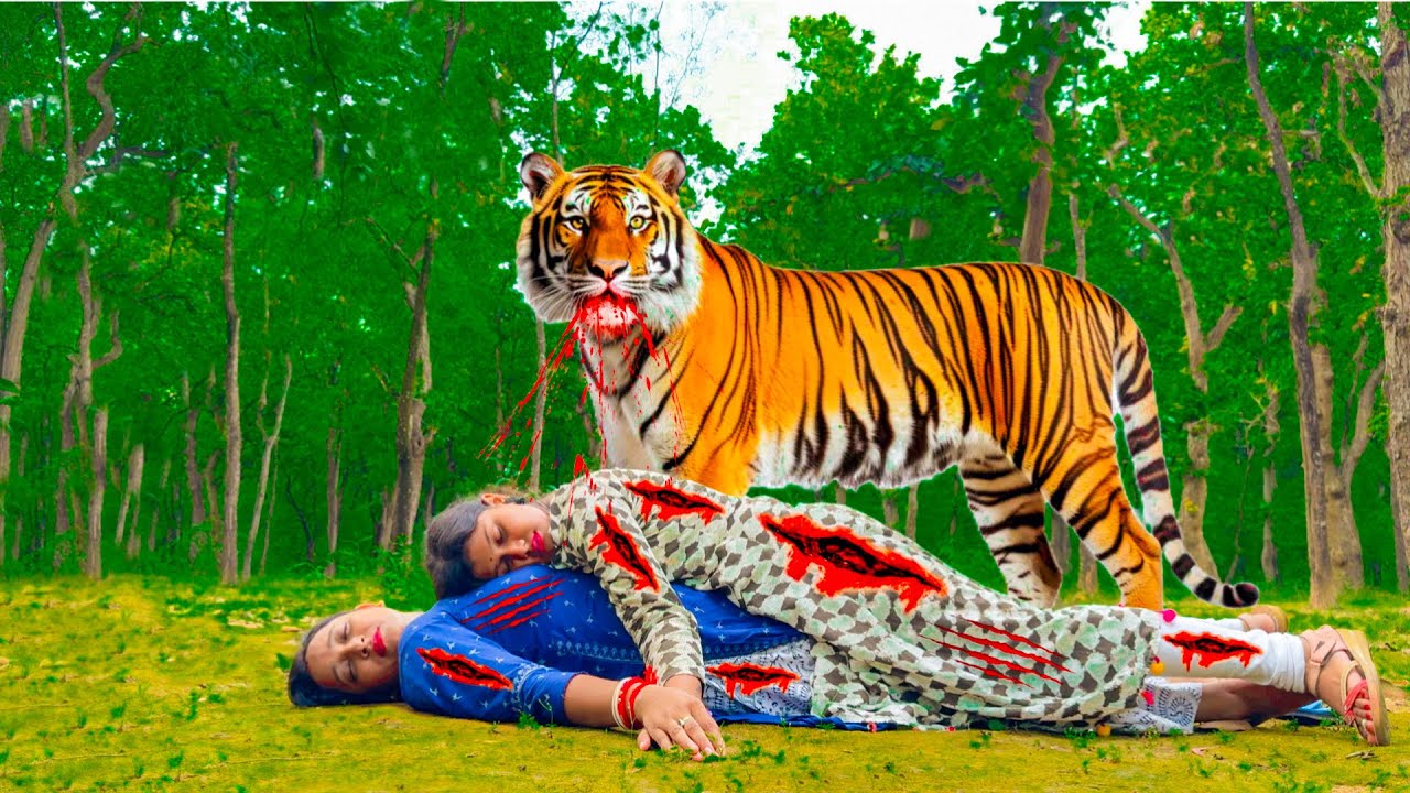 Tiger Attack Girl In Forest | Tiger Attack Hunter | Tiger Attack Stories