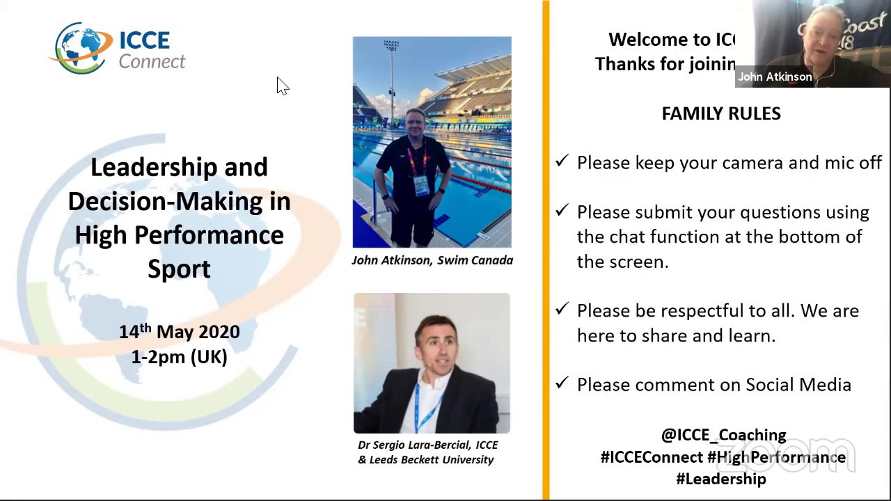 ICCE Connect Webinar - Leadership and Decision-Making in High Performance Sport