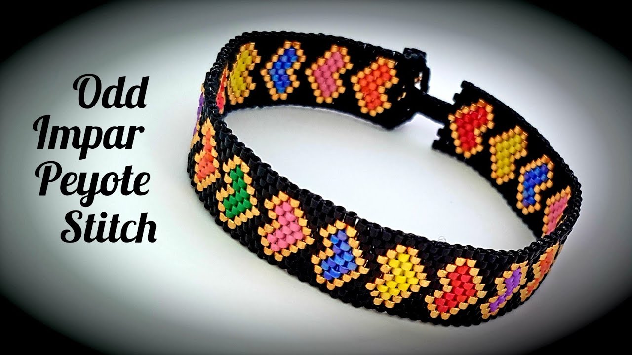 ❤Lovely hearts bracelet/Colored hearts bracelet/Odd count peyote stitch/Impar peyote/Diy Beading