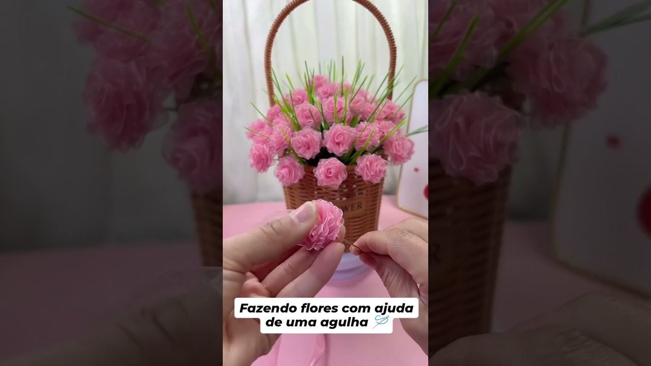 Flores com Fitas de Organza. #flores
