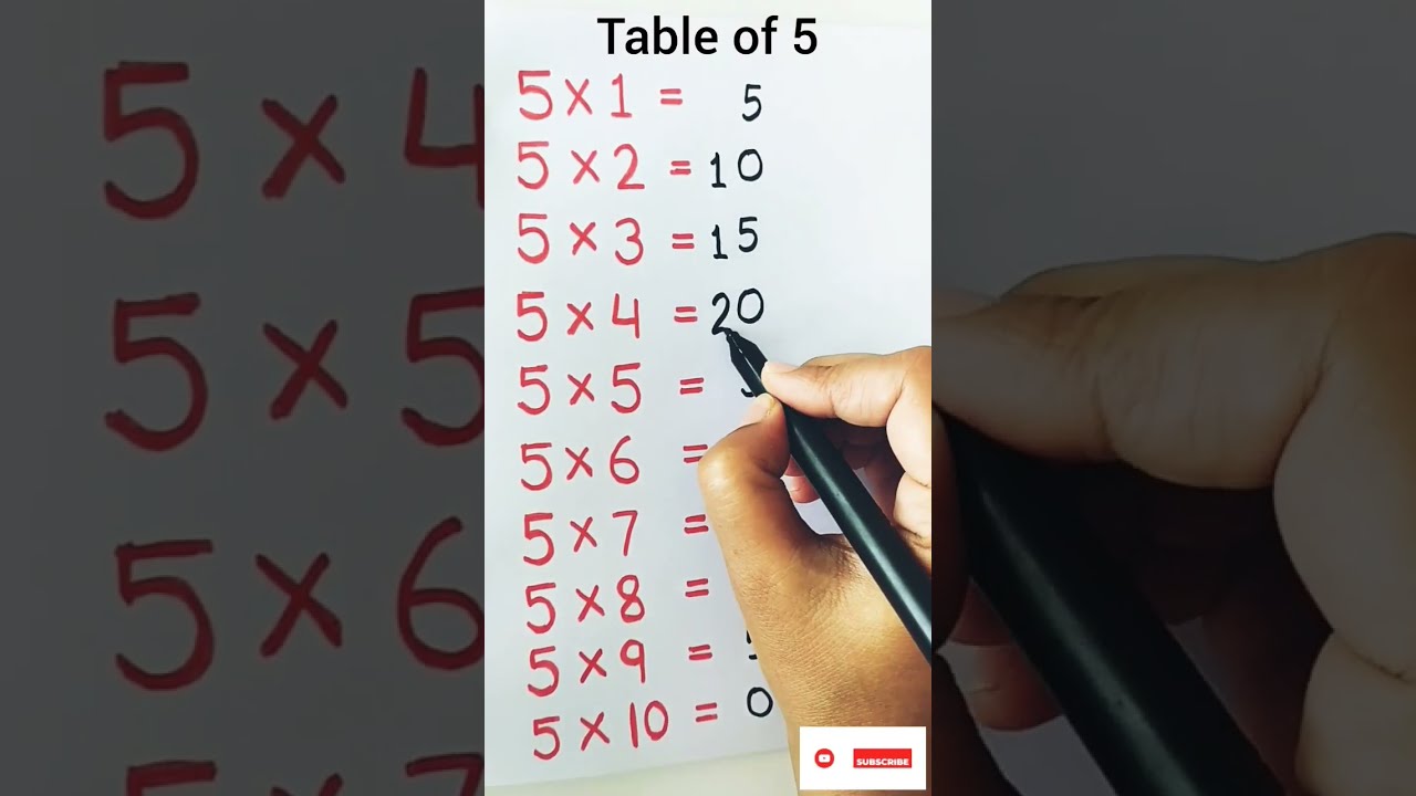 Table of 5 #table #multiplicationtable #tablestricks #tables