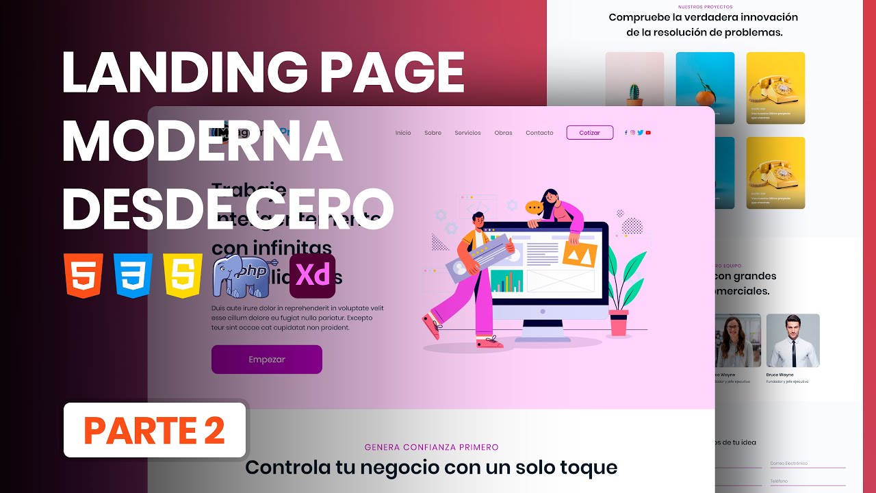 Página Web Moderna solo con HTML - CSS - JS y PHP |Parte 2| Desde cero