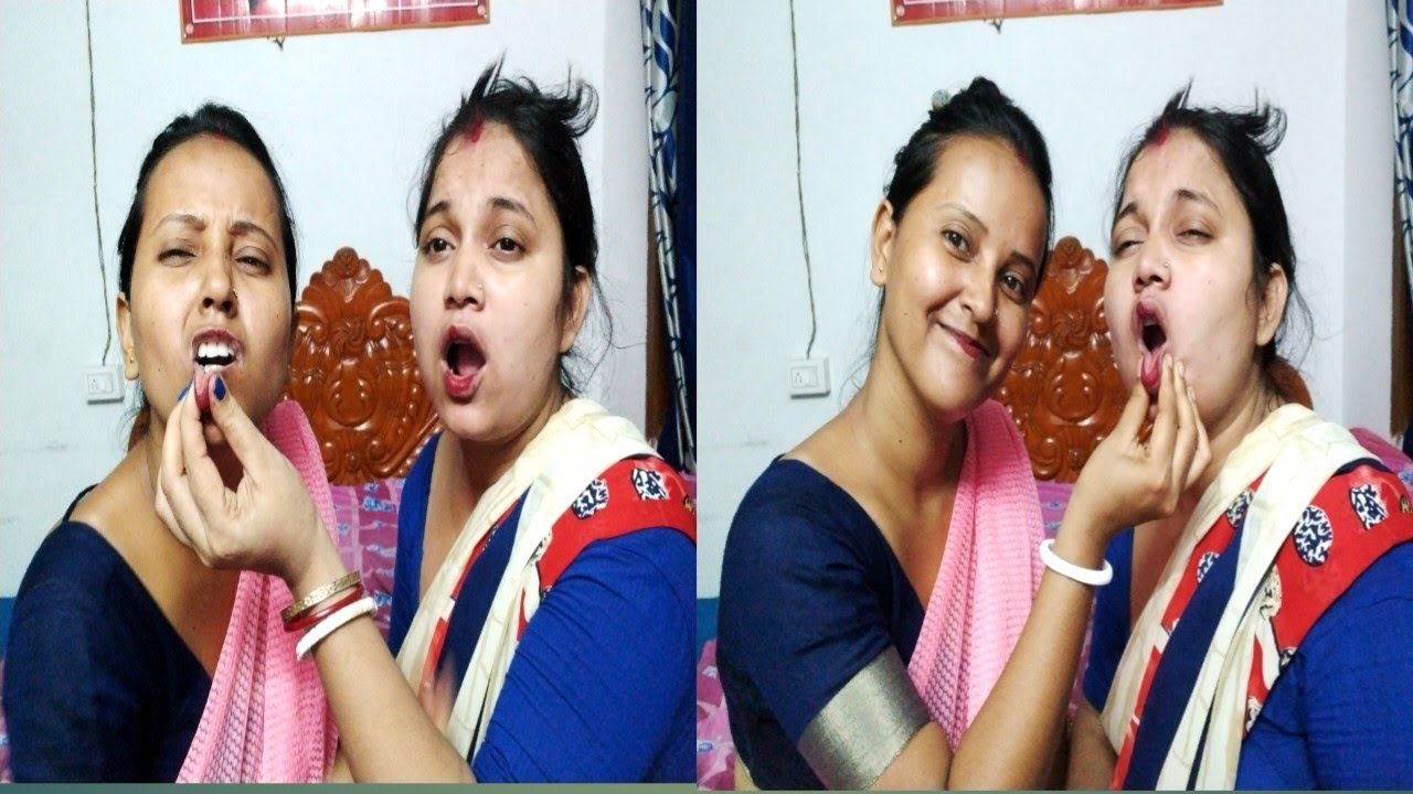 Lip pulling challenge || my sister || #shampabiswas