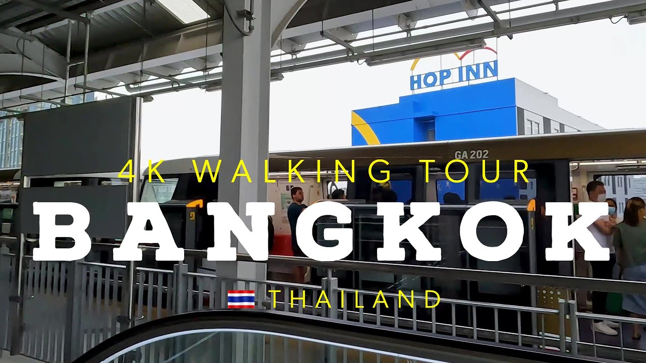 Bangkok Thailand 2023 4K train ride BTS-Goldline from Krung Thon Buri to Khlong San