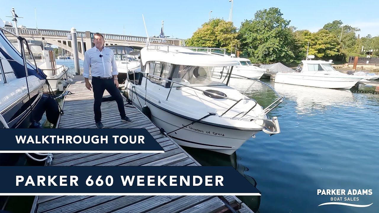 Parker 660 Weekender Walkthrough Tour - Small Boat Big Features! Mercury powered fishing boat