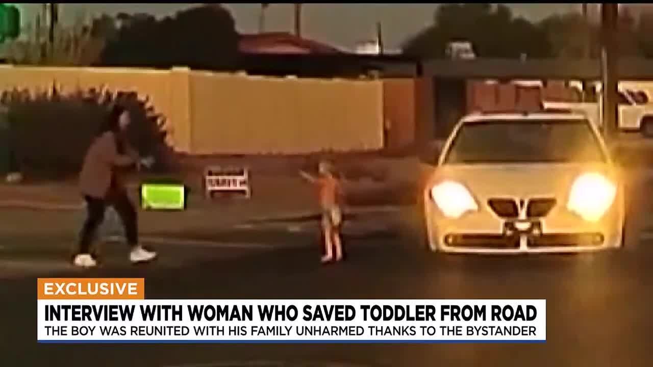 Woman talks about saving a toddler wandering into busy Mesa roadway