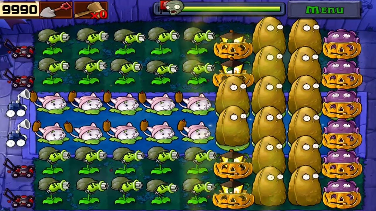 Plants Vs Zombies | Survival Fog | Plants Vs All Zombies 1 to 5 Flags Successfully Defended