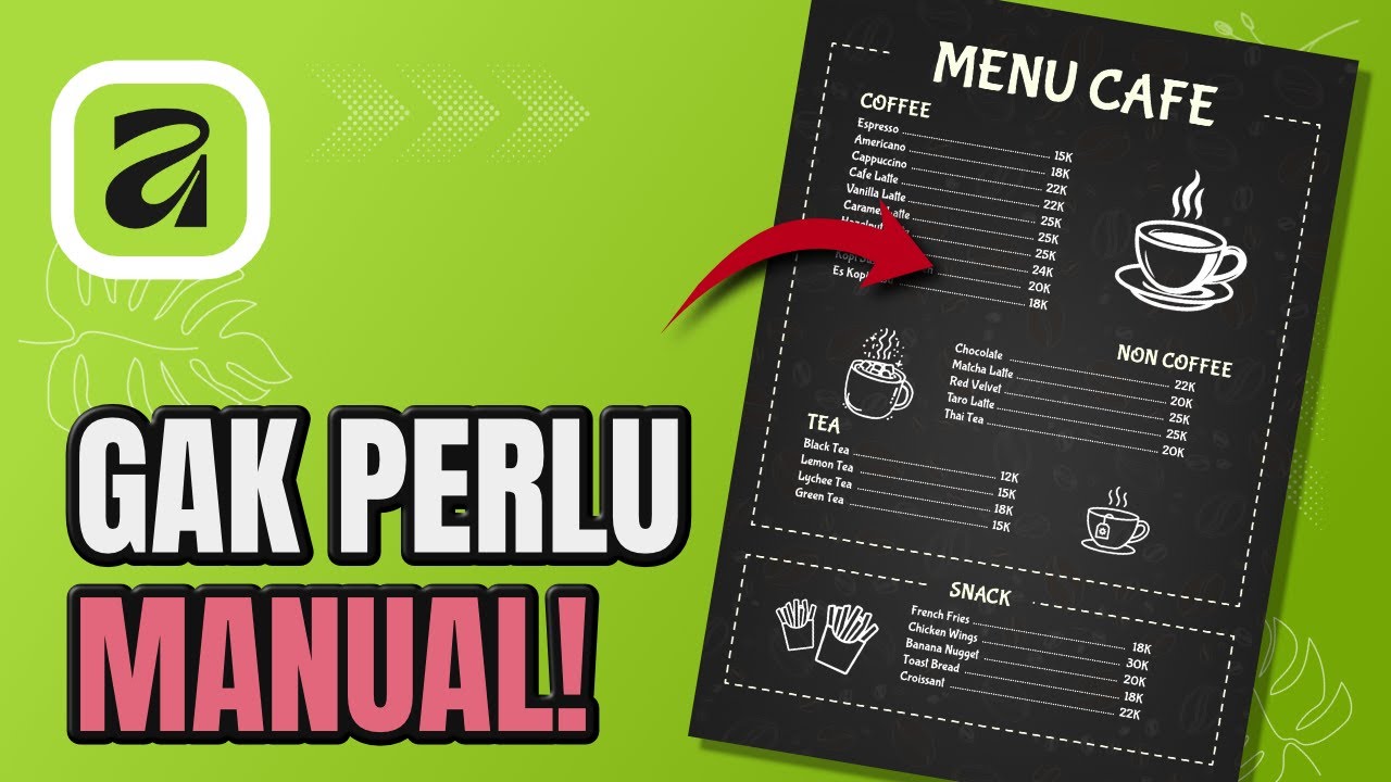 Desain Menu Cafe Aesthetic di Affinity — Efek Papan Tulis + Titik Otomatis!